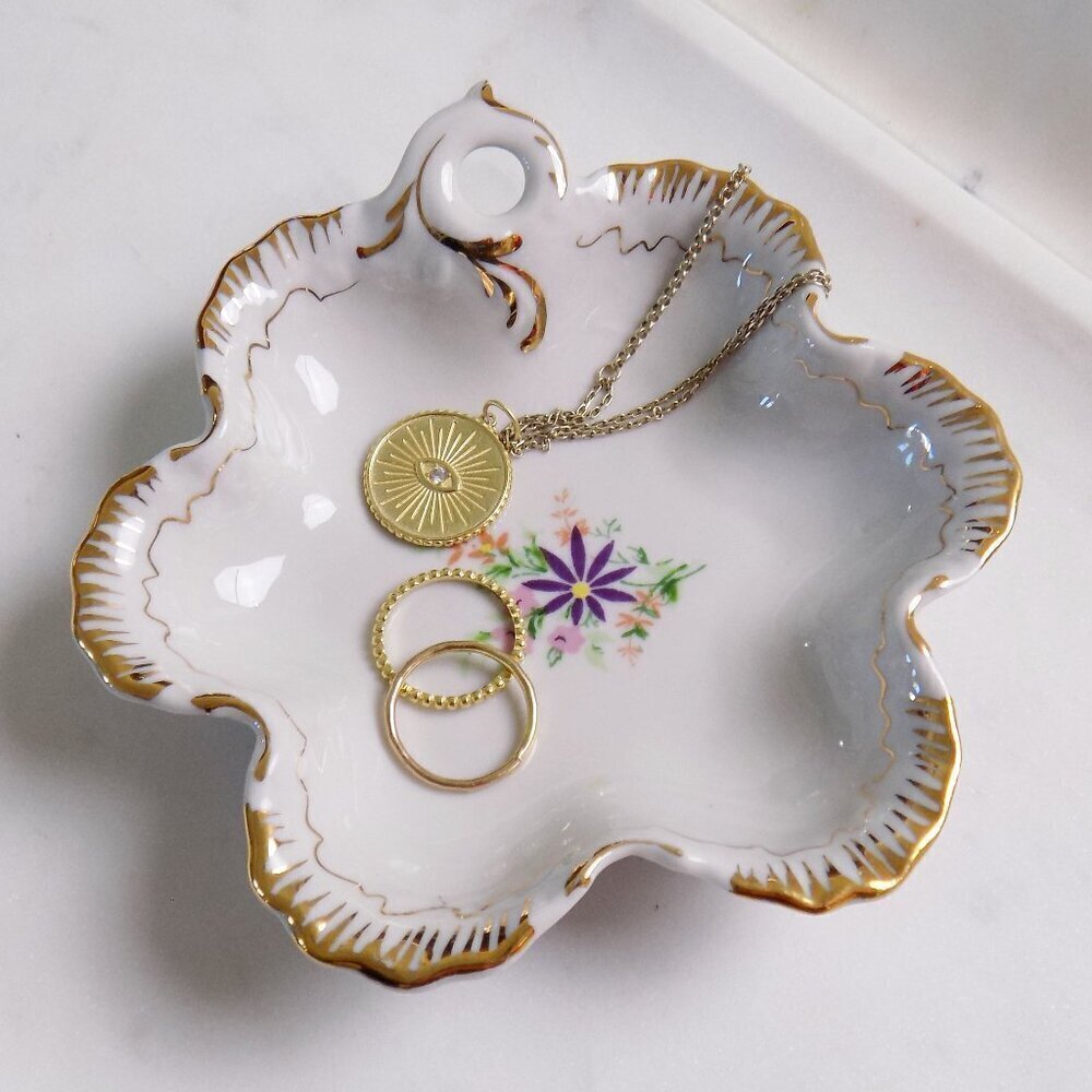 vintage trinket dish jewelry ring bowl earring tray decor